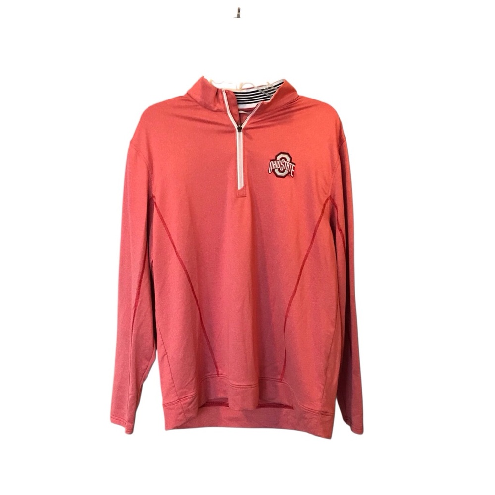 Cutter and Buck Ohio State Buckeyes Scarlet Men’s Quarter Zip Shirt Size Large